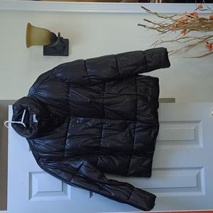 Zara faux  leather puffer jacket